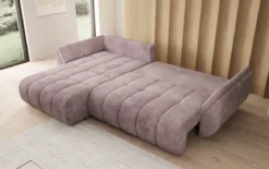 Designer Ecksofa Lenoa mit Schlaffunktion und Stauraum in Cord