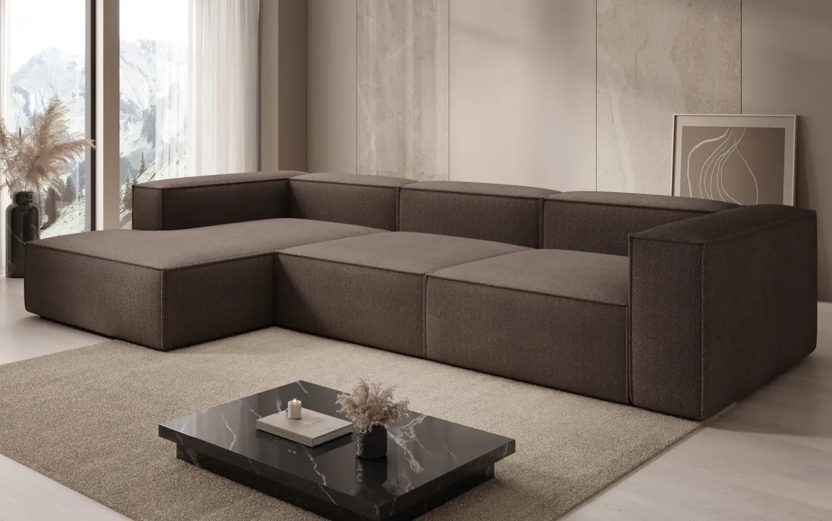 Designer Ecksofa Lesley in Bouclé