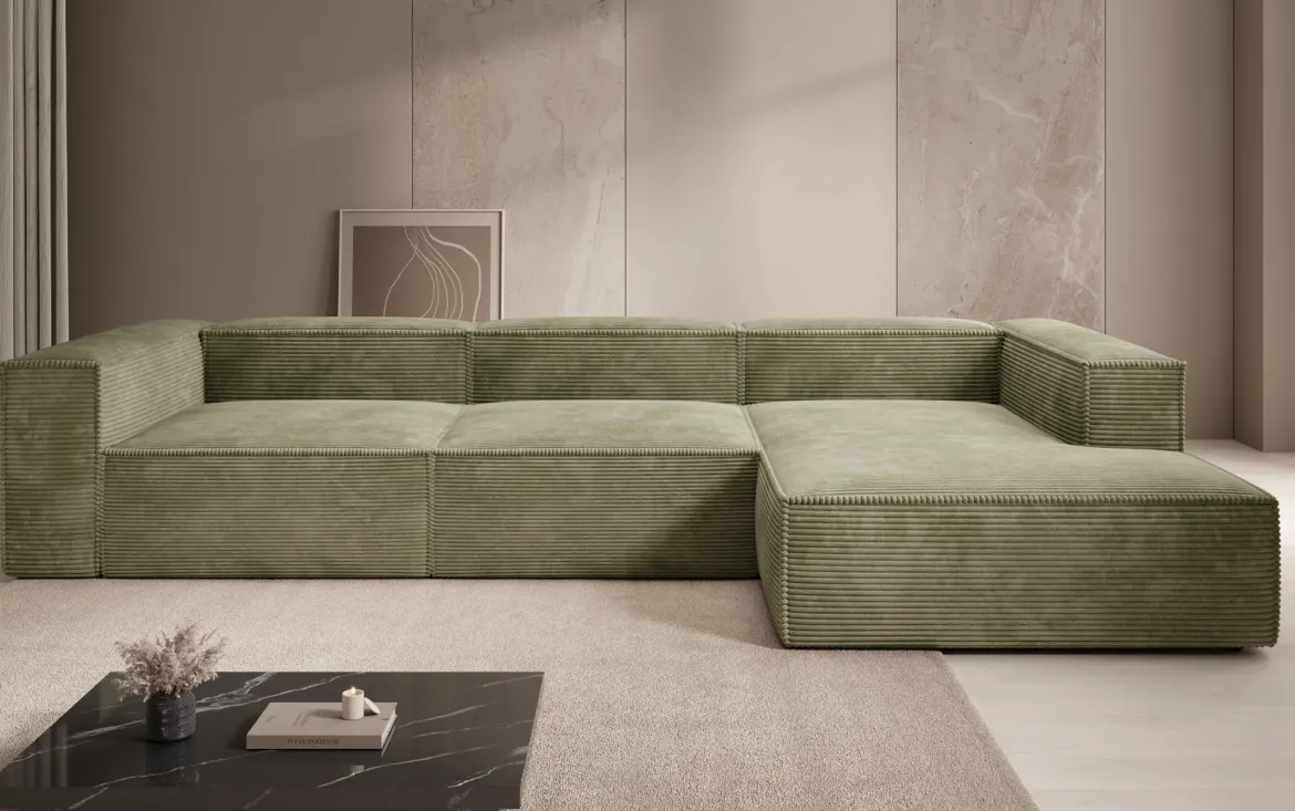 Designer Ecksofa Lesley in Cord