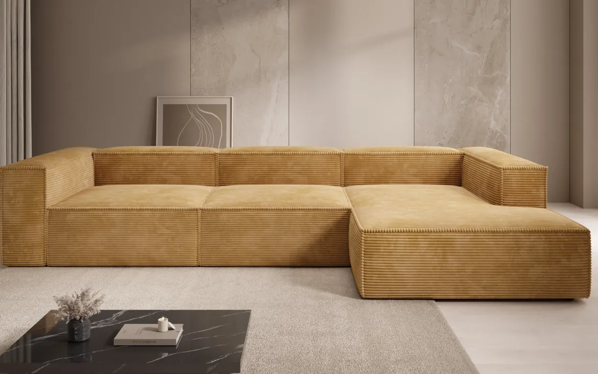 Designer Ecksofa Lesley in Cord
