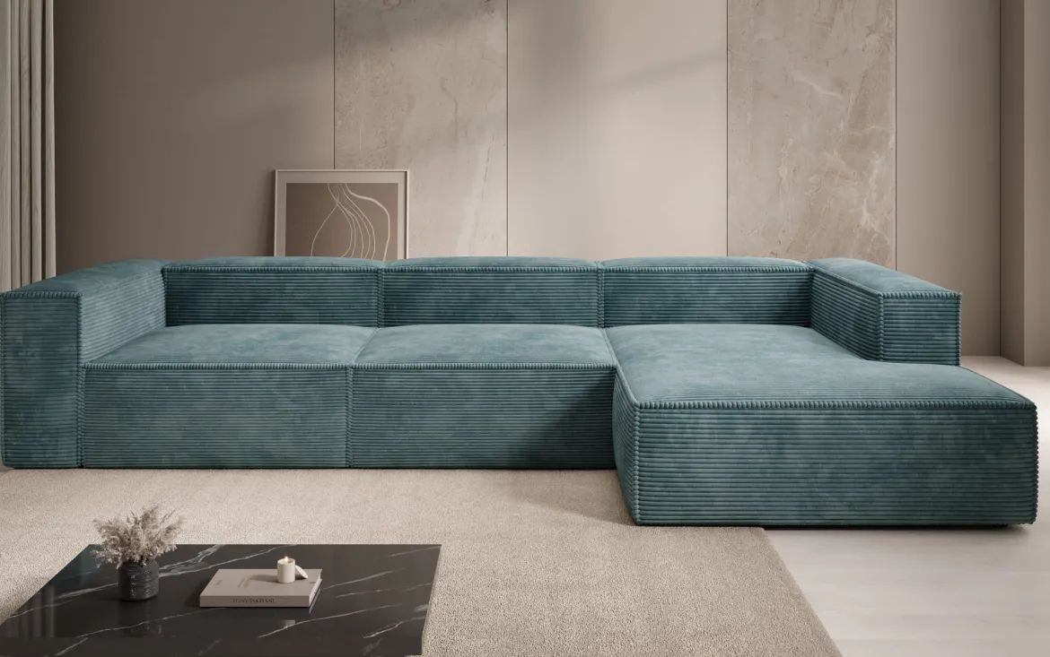 Designer Ecksofa Lesley in Cord