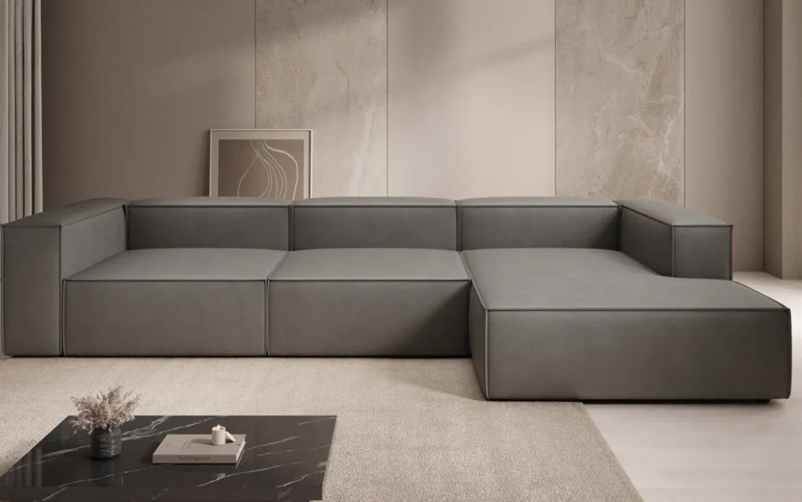 Designer Ecksofa Lesley in Echtleder