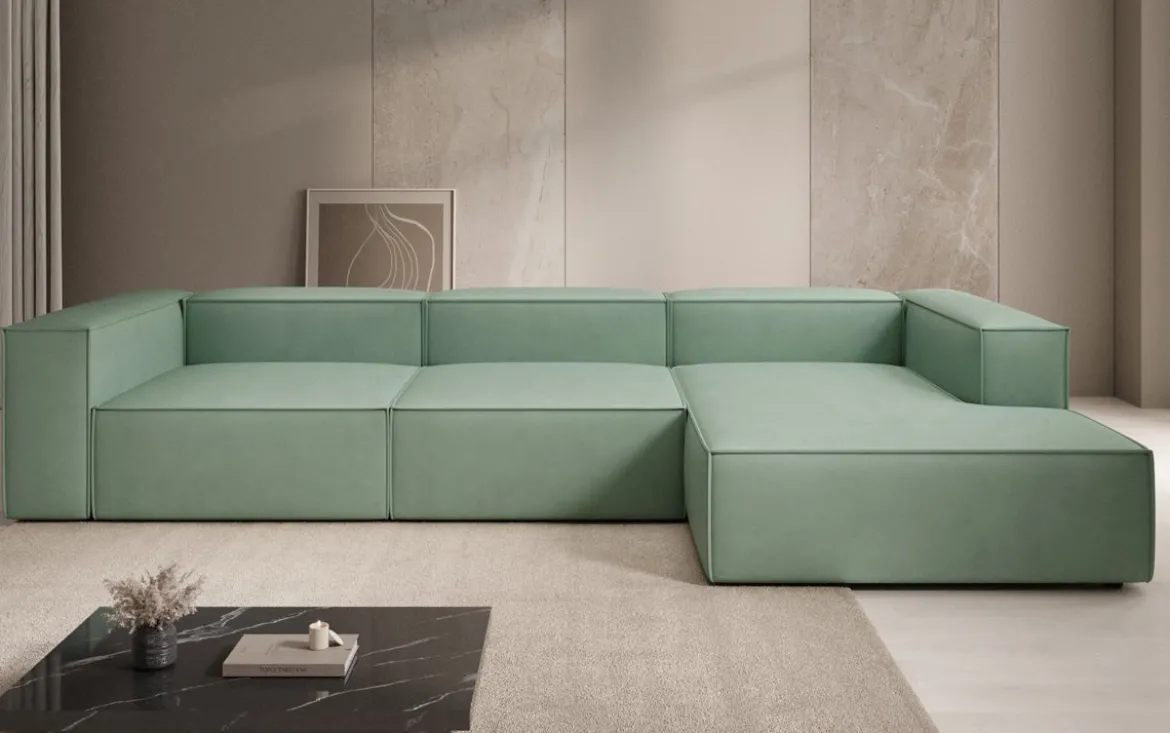 Designer Ecksofa Lesley in Echtleder
