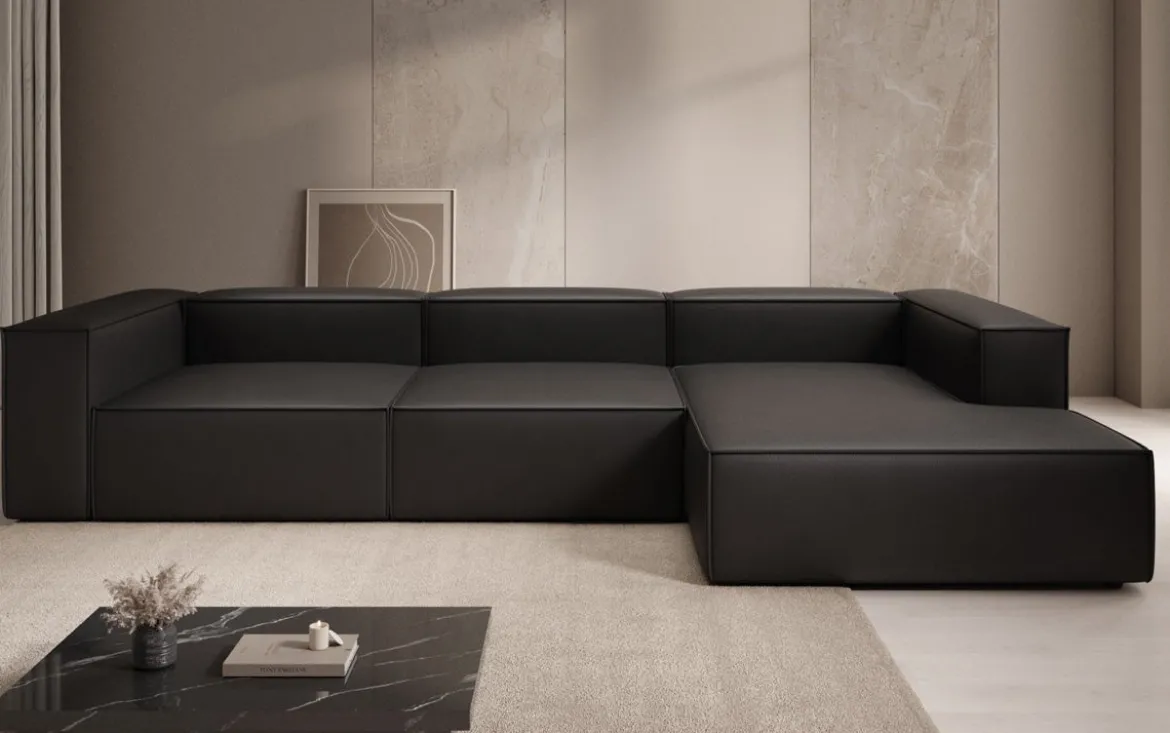 Designer Ecksofa Lesley in Echtleder