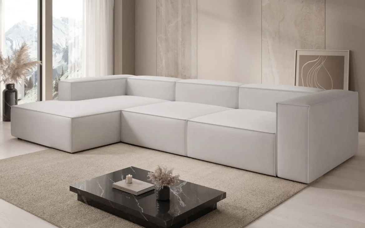 Designer Ecksofa Lesley in Echtleder