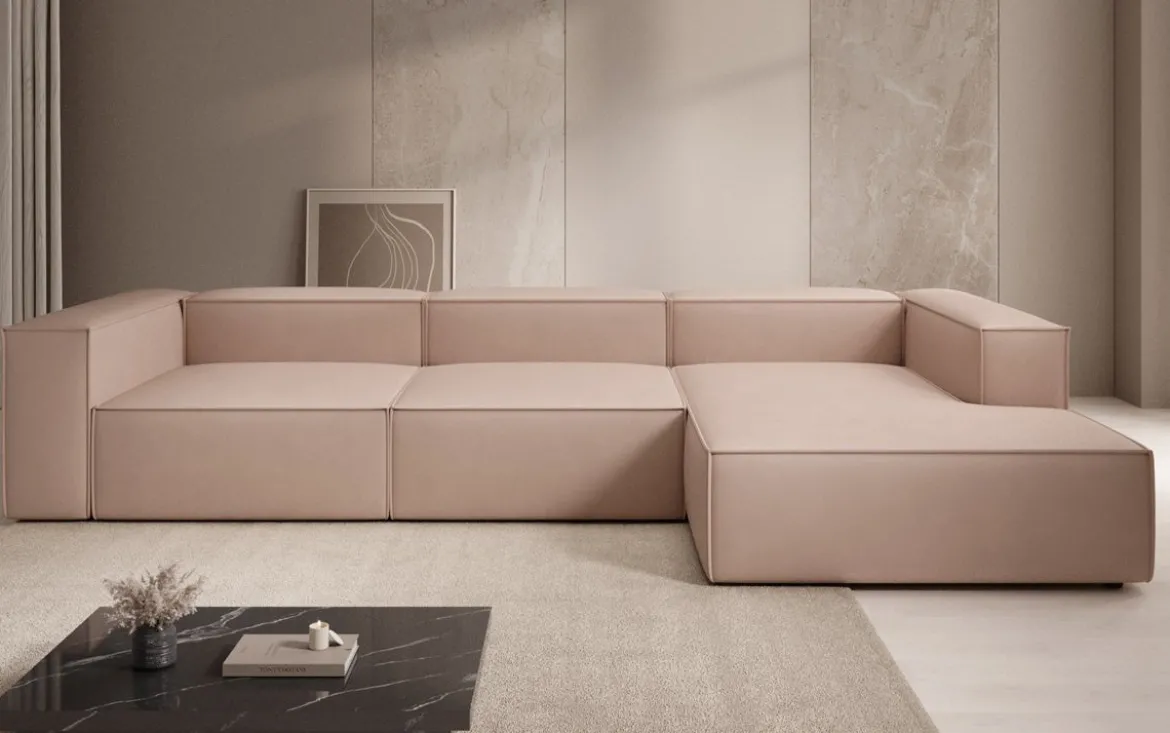 Designer Ecksofa Lesley in Echtleder