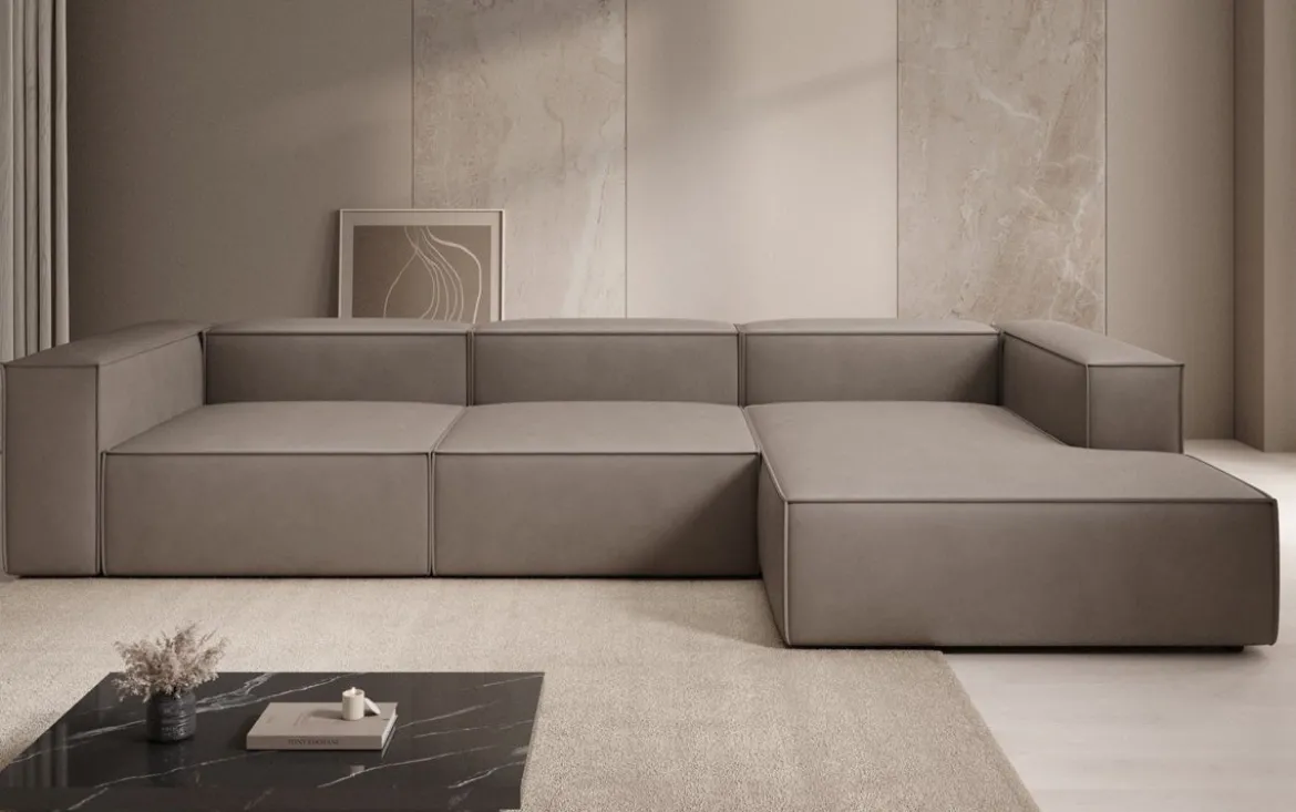 Designer Ecksofa Lesley in Echtleder