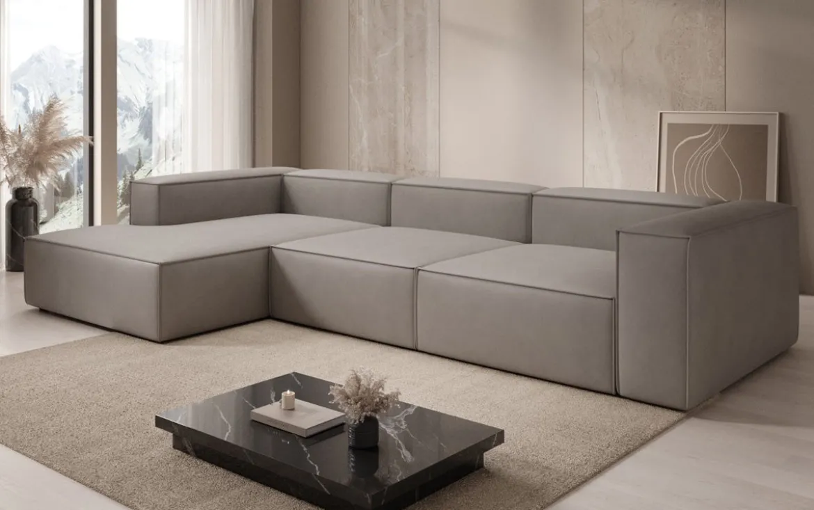 Designer Ecksofa Lesley in Echtleder