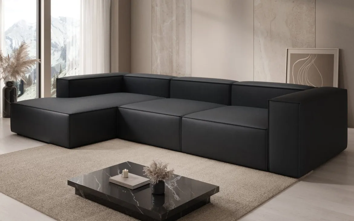 Designer Ecksofa Lesley in Echtleder
