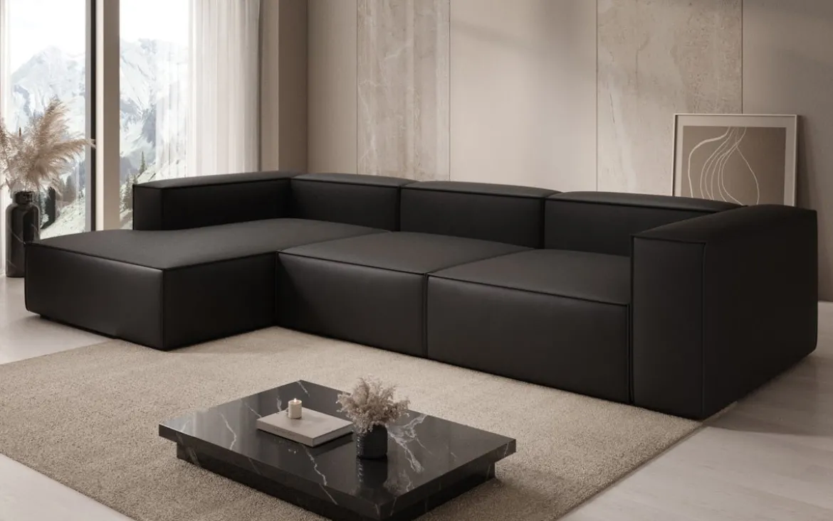 Designer Ecksofa Lesley in Echtleder
