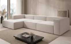 Designer Ecksofa Lesley in Strukturstoff