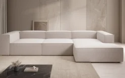 Designer Ecksofa Lesley in Strukturstoff