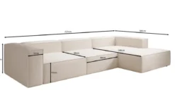 Designer Ecksofa Lesley in Strukturstoff
