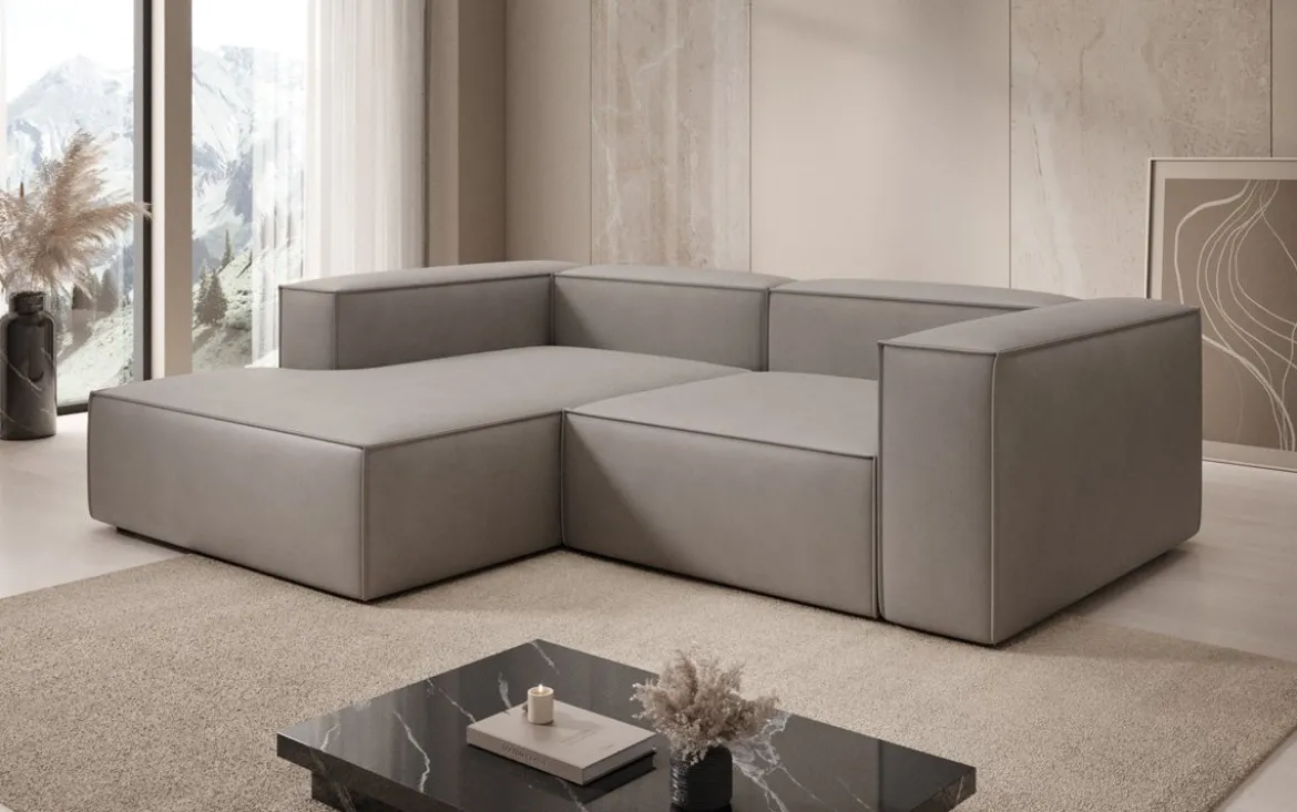 Designer Ecksofa Lesley Mini in Echtleder