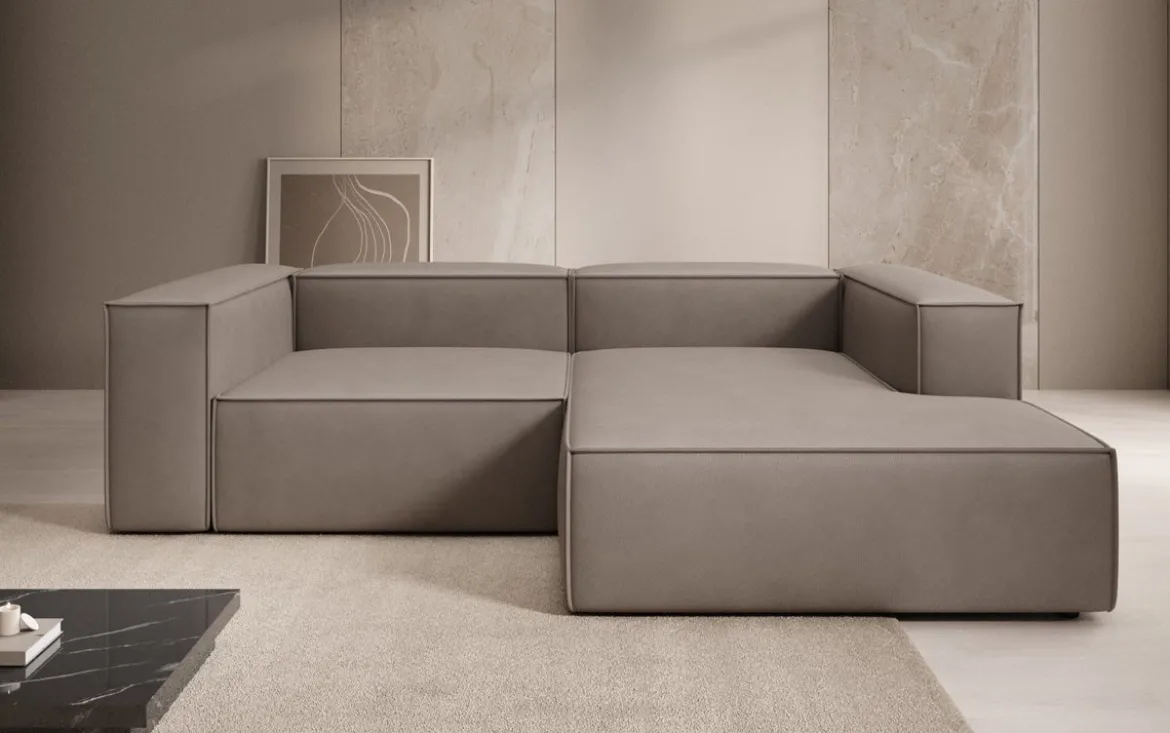 Designer Ecksofa Lesley Mini in Echtleder