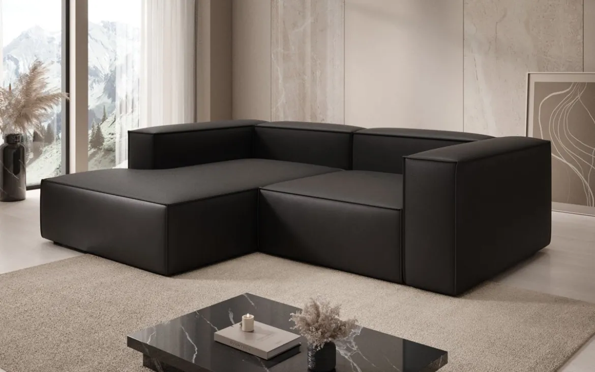 Designer Ecksofa Lesley Mini in Echtleder