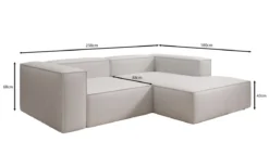 Designer Ecksofa Lesley Mini in Echtleder