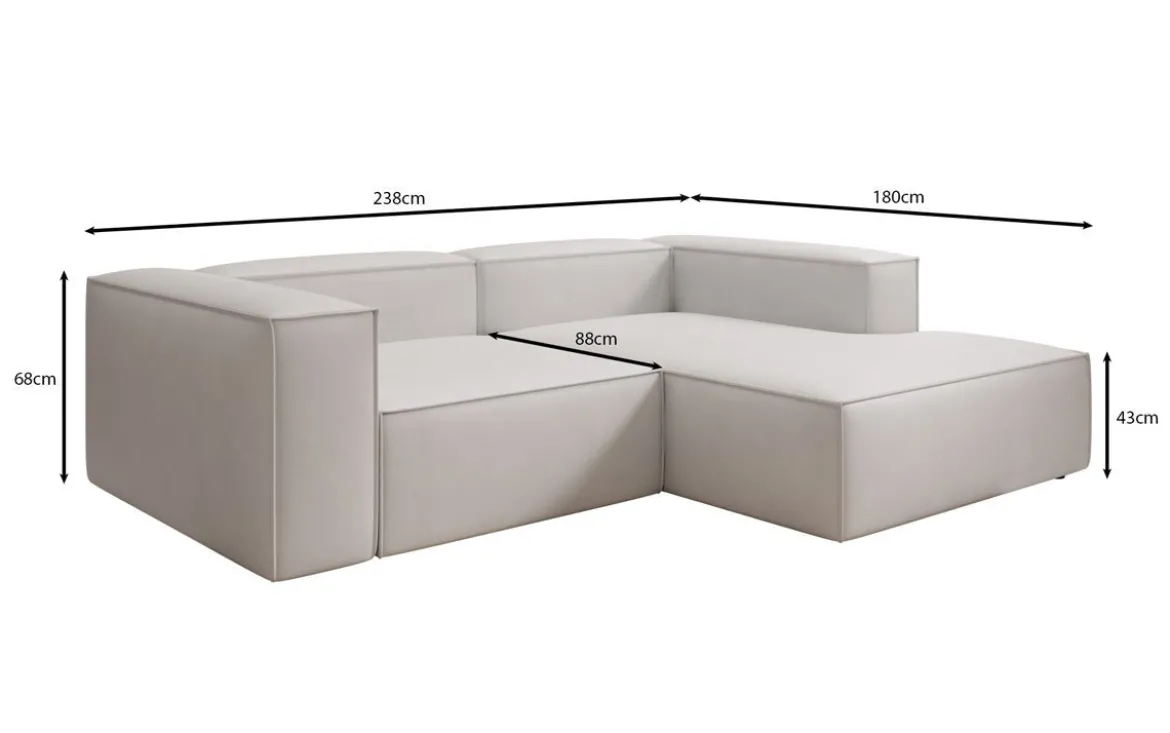Designer Ecksofa Lesley Mini in Echtleder