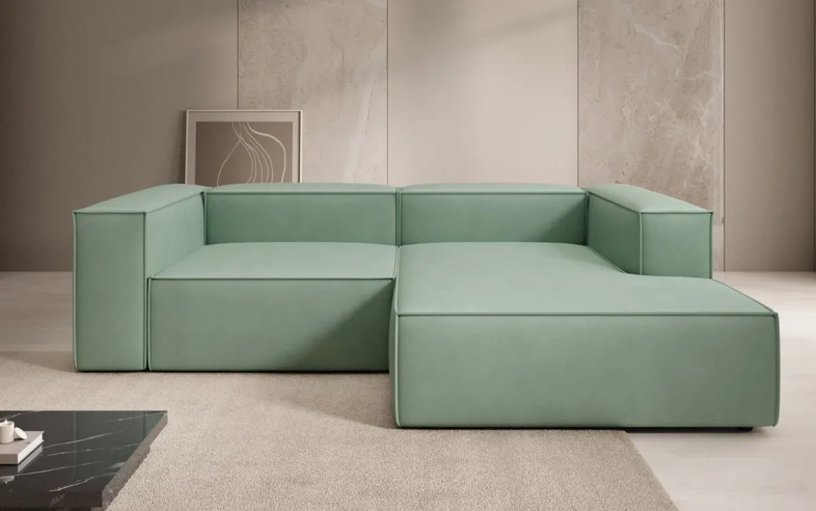 Designer Ecksofa Lesley Mini in Echtleder