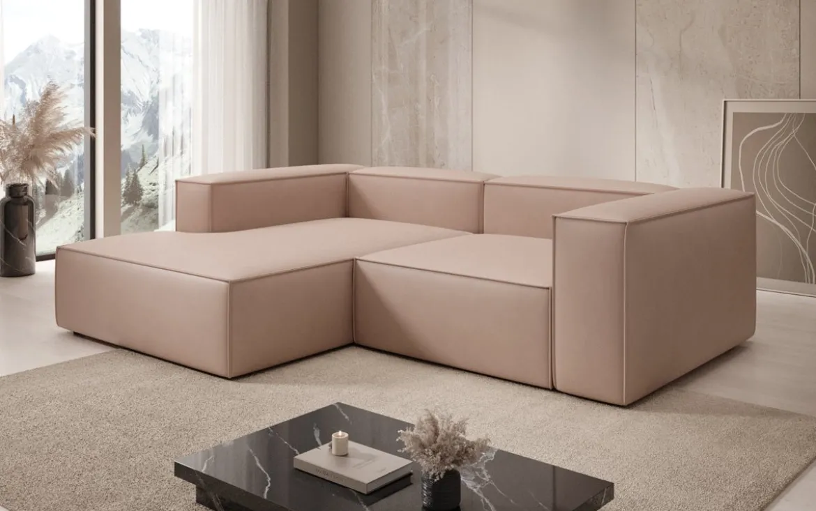 Designer Ecksofa Lesley Mini in Echtleder