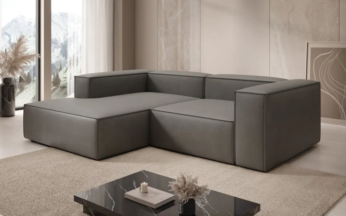 Designer Ecksofa Lesley Mini in Echtleder