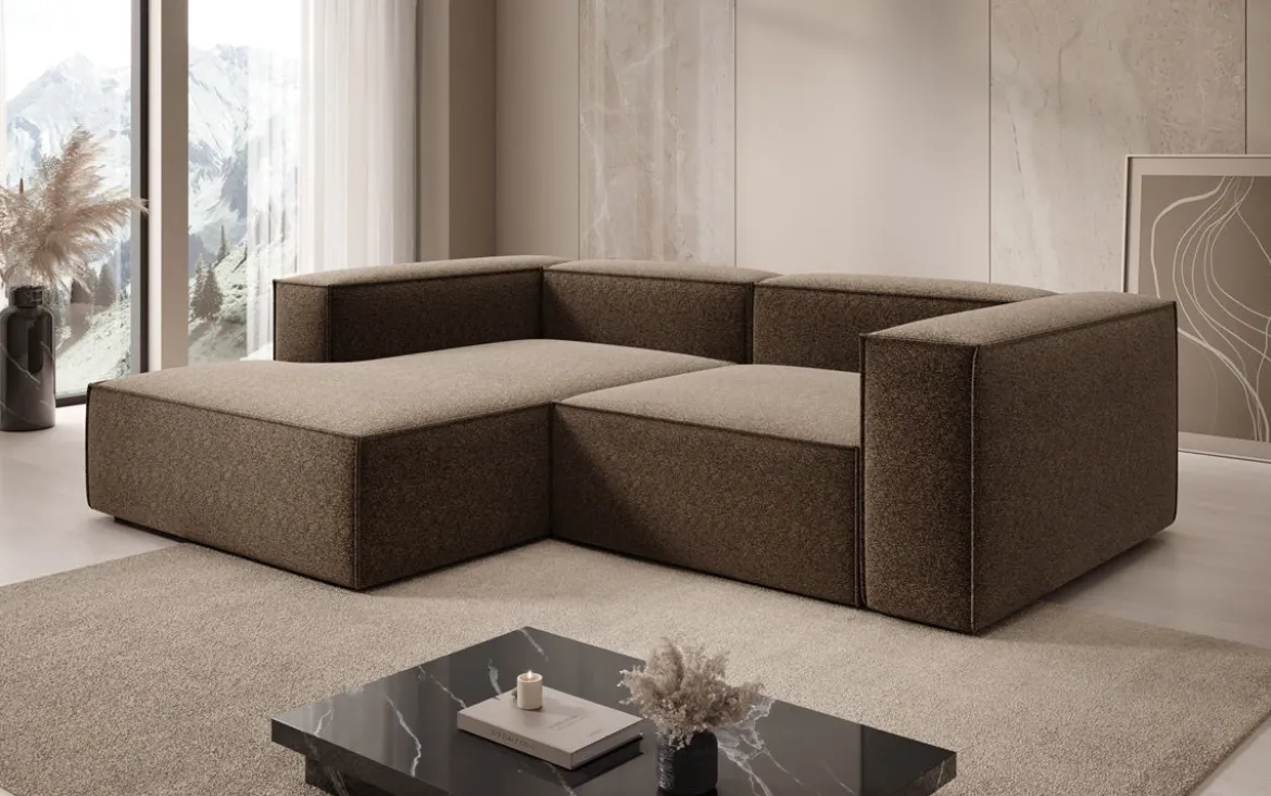 Designer Ecksofa Lesley Mini in Strukturstoff