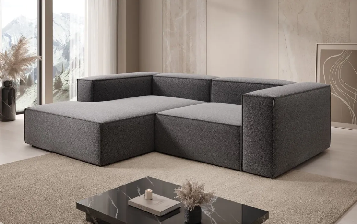 Designer Ecksofa Lesley Mini in Strukturstoff
