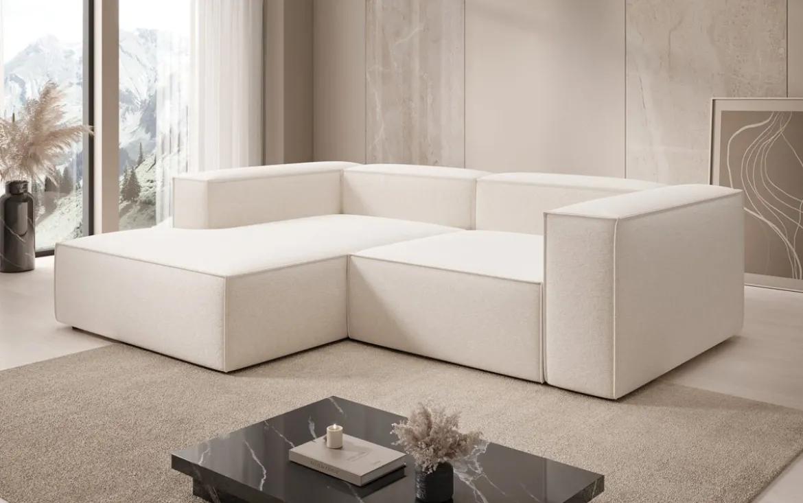 Designer Ecksofa Lesley Mini in Strukturstoff