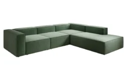 Designer Ecksofa Lesley mit langer Ottomane in Strukturstoff