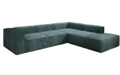 Designer Ecksofa Lesley mit langer Ottomane in Cord