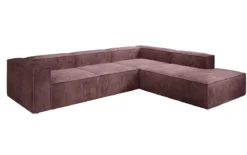 Designer Ecksofa Lesley mit langer Ottomane in Cord
