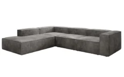 Designer Ecksofa Lesley mit langer Ottomane in Cord