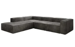 Designer Ecksofa Lesley mit langer Ottomane in Cord