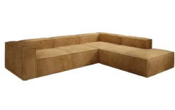 Designer Ecksofa Lesley mit langer Ottomane in Cord
