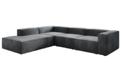 Designer Ecksofa Lesley mit langer Ottomane in Samt