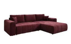 Designer Ecksofa Leveno mit Schlaf- und Klappfunktion in Samt