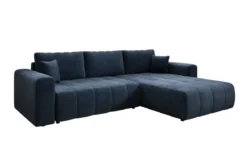 Designer Ecksofa Leveno mit Schlaf- und Klappfunktion in Samt