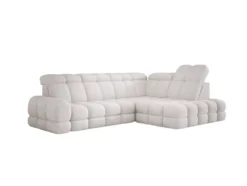 Designer Ecksofa Lima mit elektrischer Schlaffunktion in Bouclé