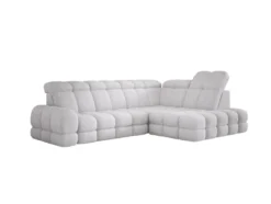 Designer Ecksofa Lima mit elektrischer Schlaffunktion in Bouclé