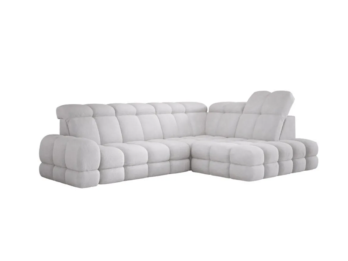 Designer Ecksofa Lima mit elektrischer Schlaffunktion in Bouclé