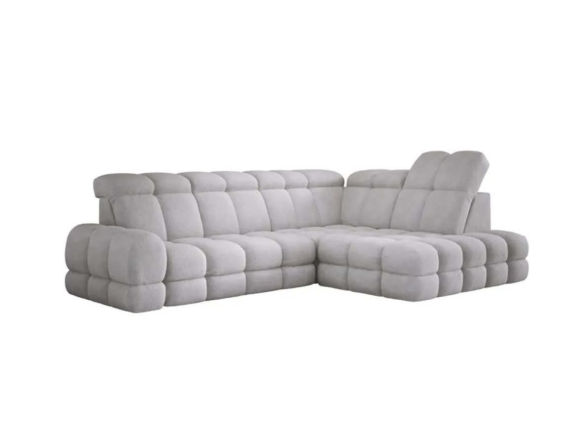 Designer Ecksofa Lima mit elektrischer Schlaffunktion in Bouclé