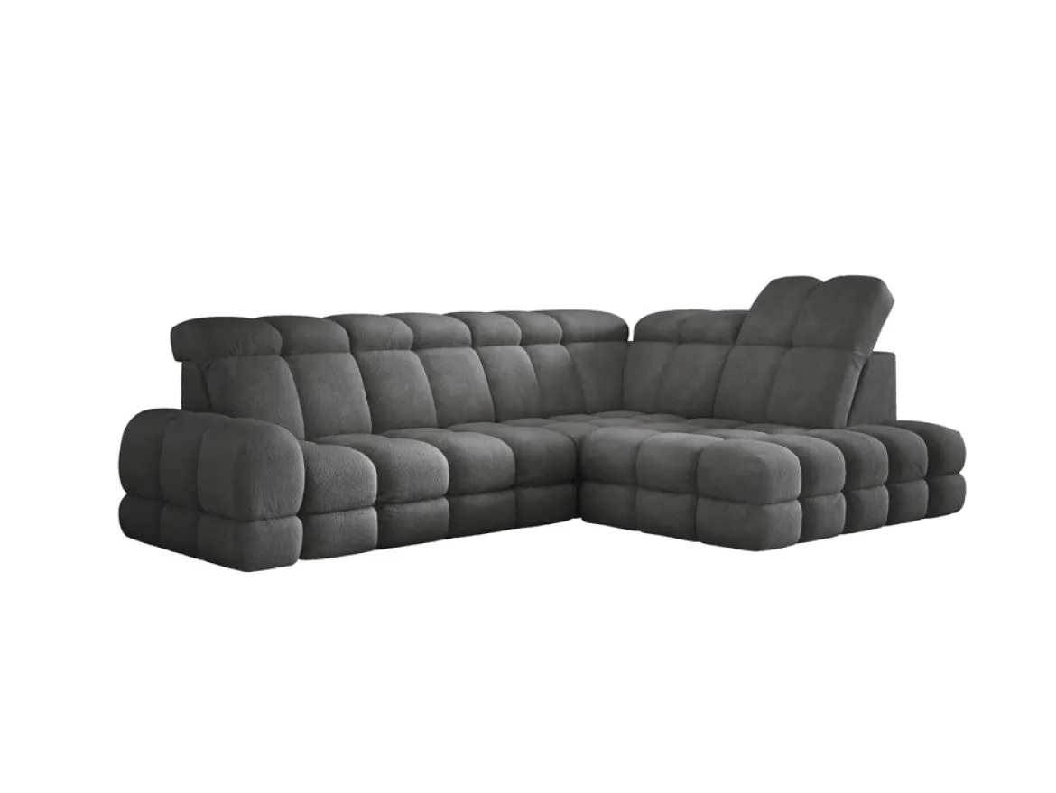 Designer Ecksofa Lima mit elektrischer Schlaffunktion in Bouclé