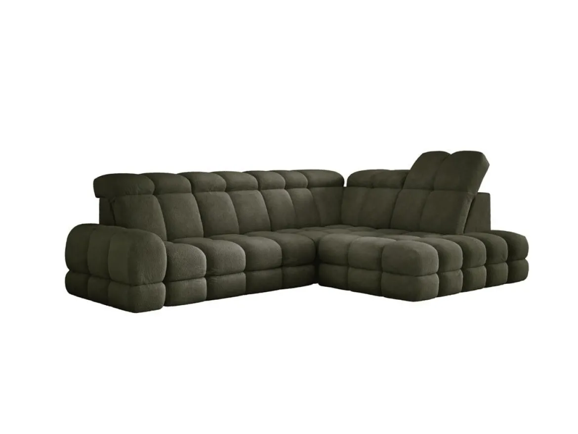 Designer Ecksofa Lima mit elektrischer Schlaffunktion in Bouclé