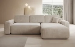 Designer Ecksofa Lola mit Schlaf- und Klappfunktion in Cord