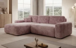 Designer Ecksofa Lola mit Schlaf- und Klappfunktion in Cord