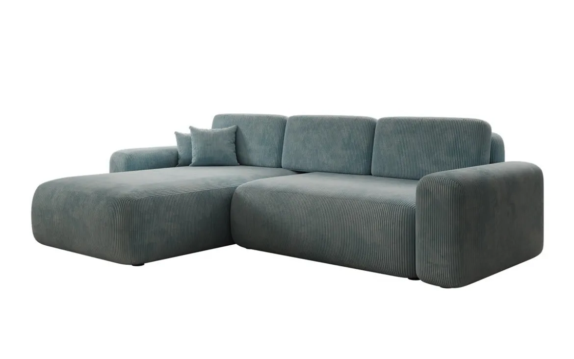 Designer Ecksofa Lola mit Schlaf- und Klappfunktion in Cord