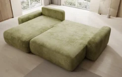 Designer Ecksofa Lola mit Schlaf- und Klappfunktion in Cord
