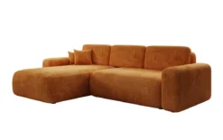 Designer Ecksofa Lola mit Schlaf- und Klappfunktion in Cord
