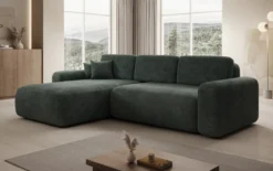 Designer Ecksofa Lola mit Schlaf- und Klappfunktion in Cord