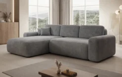 Designer Ecksofa Lola mit Schlaf- und Klappfunktion in Cord